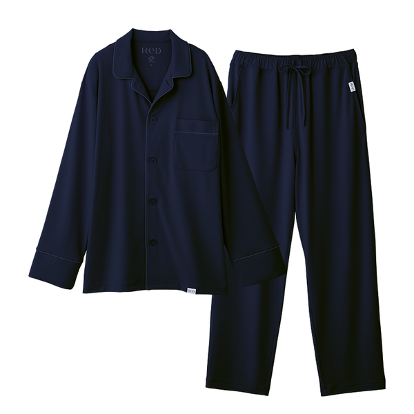 ReD ぐっすりパジャマ 前開き長袖＆ロングパンツ ネイビー